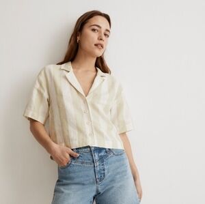 Madewell Linen Resort Crop Shirt